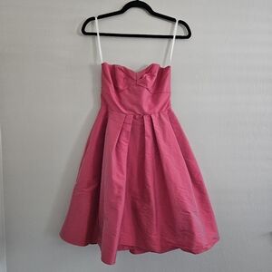 Vintage Jim Hjelm Occasions Pink Strapless Dress Silk Taffeta Prom Bridal Size 4